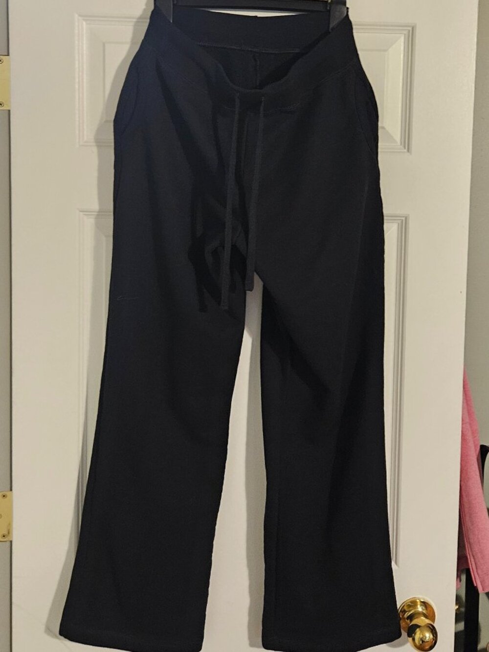 Gildan Women's Black Fleece Lined Lounge Yoga Pants Drawstring XL